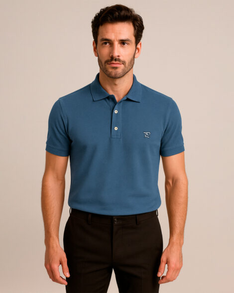 Polo Malha 100% Algodão - Azul