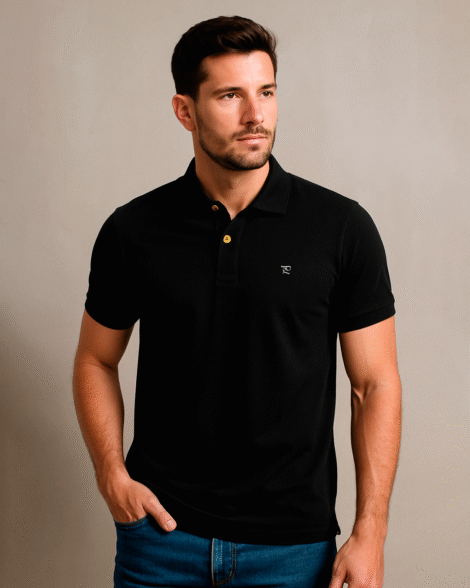 Polo Piquet Gold D+PRETO